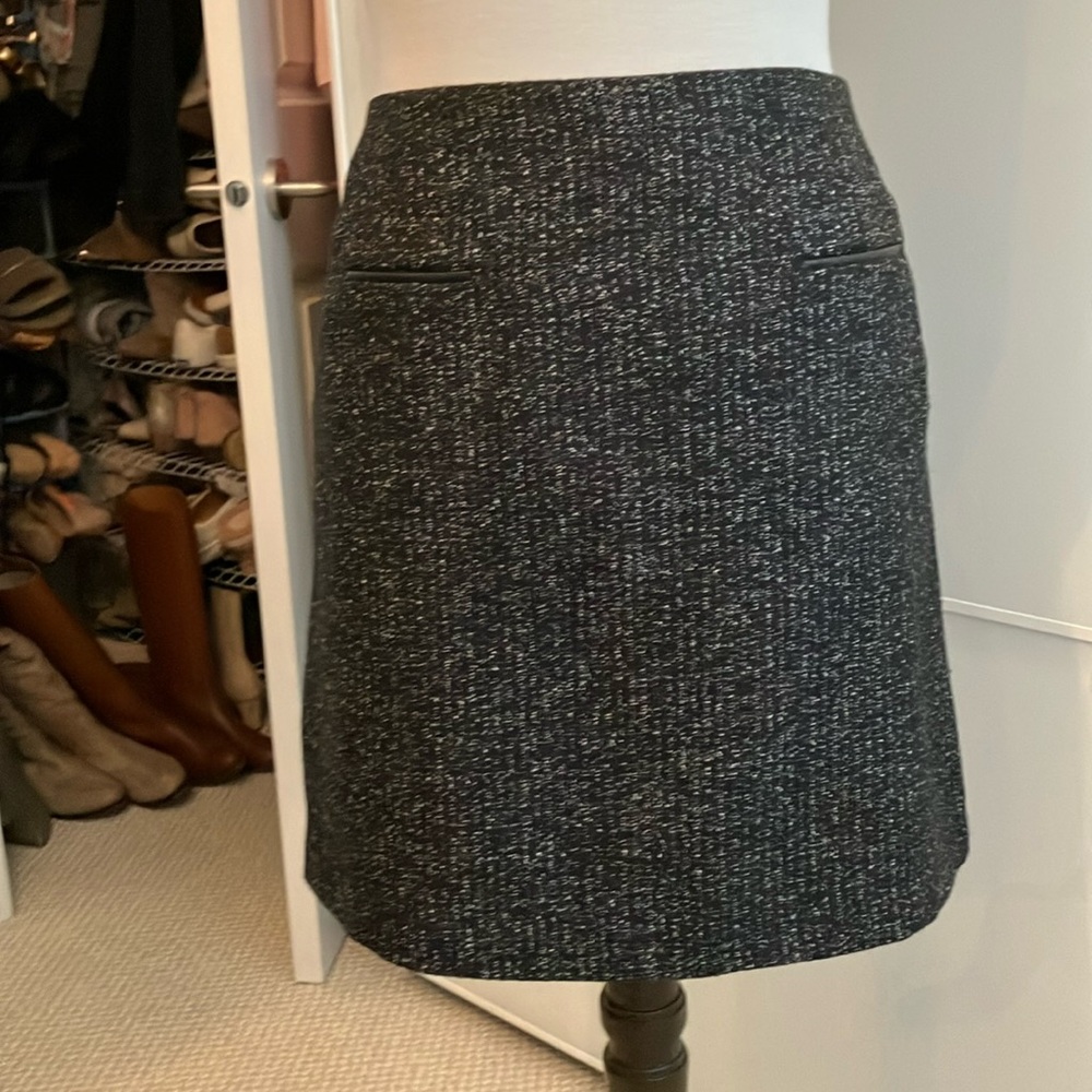 Elegant Black Tweed Skirt
